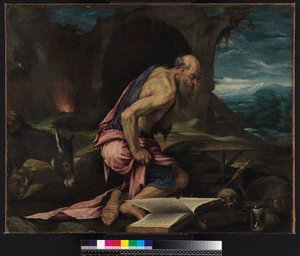 荒野の聖ヒエロニムス、1562年 作： Jacopo Bassano
