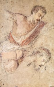 鞭毛の研究：男の精練とキリストの頭、 作： Jacopo Bassano