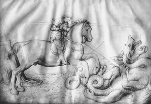 聖ジョージ、1450年頃（ベラムにインク） 作： Jacopo Bellini