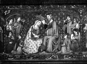 祭壇正面の「聖母の戴冠式 作： Jacopo Cambi