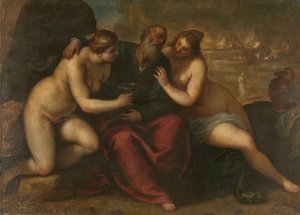 ロトと娘たち 作： Jacopo Palma (il Giovane)
