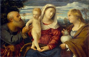 聖家族とマグダラのマリア」 1513年から1514年頃 作： Jacopo Palma il Vecchio