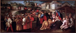 マギの崇拝 - 絵画 作： Jacopo Pontormo