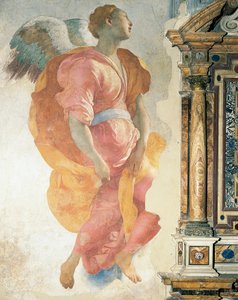 ポントルモ（1494-1556）として知られるジャコモ・カルッチ作の大天使ガブリエル、フレスコ画、カッポーニ礼拝堂、サンタ・フェリチータ教会、フィレンツェ