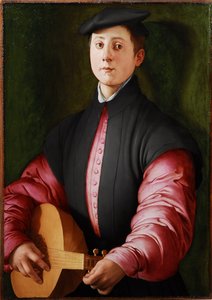 Luutun soittimen muotokuva, c. 1528-1529 (öljy puulle) 作： Jacopo Pontormo
