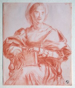 座っている女性 - ドローイング 作： Jacopo Pontormo