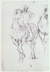 砂漠で喉の渇きを鎮めるイスラエル人のための騎士の研究（チョーク） 作： Jacopo Pontormo