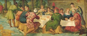 ベルシャザー王の宴会、154344年頃（パネル）（70487の詳細） 作： Jacopo Robusti Tintoretto