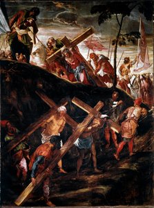 La Montee au Calvary (The Way of the Cross) (十字架の馬車) 絵画：Jacopo Robusti dit le Tintoret (Tintoretto) (1518-1594) 1566-1567 Sun.515x390 cm venise, scuola di san Rocco