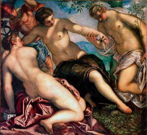ドゥカーレ宮殿の反大学の絵画 作： Jacopo Robusti Tintoretto
