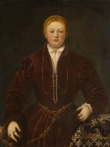 若い女性の肖像画、1555年頃。 作： Jacopo Robusti Tintoretto