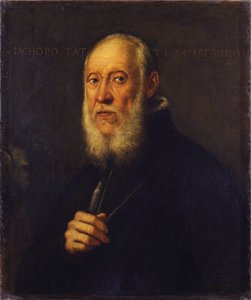 彫刻家ジャコポ・サンソヴィーノの肖像1486-1570 作： Jacopo Robusti Tintoretto
