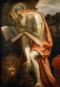 聖ジェローム、およそ1573-1575。 作： Jacopo Robusti Tintoretto