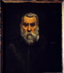セルフポートレートです。ヤコポ・ロブスティ・デットト・ティントレットの絵画（『ティントレット 作： Jacopo Robusti Tintoretto
