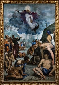 聖アウグスティヌスは足の不自由な人を癒します 作： Jacopo Robusti Tintoretto