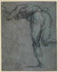 1575-c.1585年に前屈する男性の姿の研究 作： Jacopo Robusti Tintoretto
