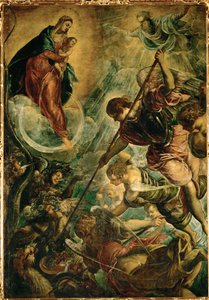 サタンと戦う大天使ミカエル 作： Jacopo Robusti Tintoretto