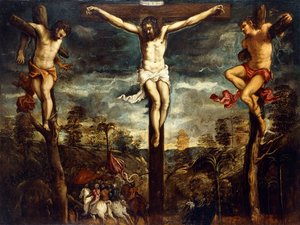 はりつけ、1554-55 作： Jacopo Robusti Tintoretto