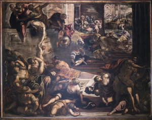 イノセントの虐殺、1582-1585。 作： Jacopo Robusti Tintoretto