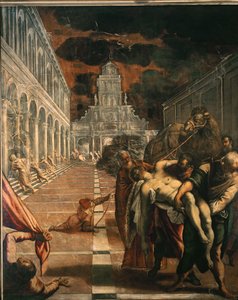 聖マルコの遺体泥棒（キャンバスに描かれた絵） 作： Jacopo Robusti Tintoretto
