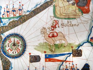 ラクダのアラブ商人、ヨーロッパのルネッサンス地図の詳細、ヤコポ・ルッソ（後）1528