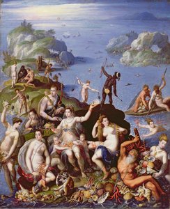 サンゴの釣り、1590年頃（銅に油彩） 作： Jacopo Zucchi