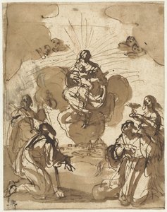 4人の聖人がマリアを崇拝 作： Jacopo da Empoli