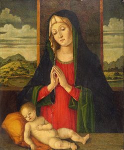 マドンナと子供、1500年頃（パネルに油彩） 作： Jacopo da Valenza