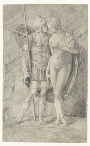 鎧をまとった火星と裸のヴィーナスとキューピッド 作： Jacopo de