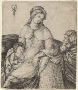 聖家族、c。 15081509。 作： Jacopo de Barbari