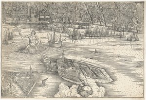 ベニスの眺め[下中央ブロック]、1500年。 作： Jacopo de Barbari