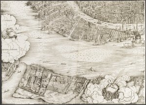 ヴェネツィアの眺め[左下ブロック]、1500年。 作： Jacopo de Barbari