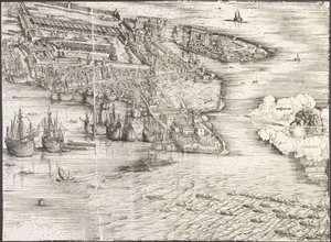 ヴェネツィアの眺め[右下のブロック]、1500年。 作： Jacopo de Barbari