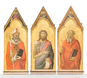 洗礼者聖ヨハネ、伝道者聖ヨハネ、聖ジャイルズ 作： Jacopo del Casentino
