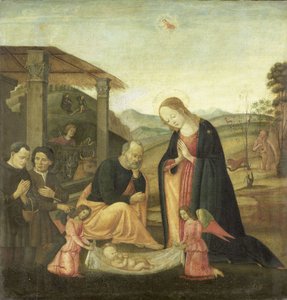 幼子キリストの礼拝 作： Jacopo del Sellaio (circle of)