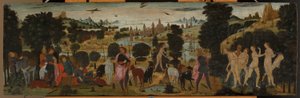 ダイアナとアクテオン 作： Jacopo del Sellaio