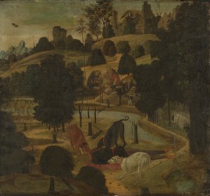 アクテオンの死 作： Jacopo del Sellaio