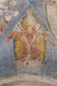 正義の寓意、金庫室の詳細 (フレスコ画) 作： Jacopo di Cione