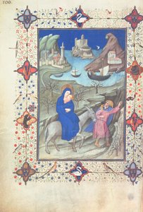 Ms 11060-61、「Tres Belles Heures du Duc de Berry」からのエジプトへの飛行、1409年頃 作： Jacquemart de Hesdin