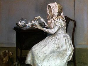 ティータイム（パステル・紙 作： Jacques Emile Blanche