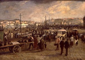 The Fish Sale（油彩・キャンバス 作： Jacques Emile Blanche