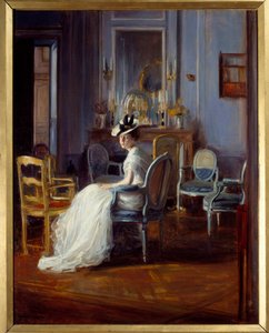 青い私室。ジャック・エミールによる絵画 作： Jacques Emile Blanche