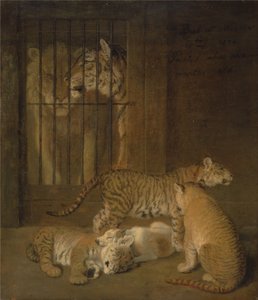 ライオンとあばずれ女の間に生まれた仔の群れ 作： Jacques-Laurent Agasse