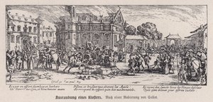 三十年戦争による修道院の破壊 作： Jacques (after) Callot