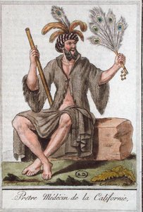 カリフォルニアから来た神父の医者（「航海百科」より）、ラブローズの彫刻による 作： Jacques (after) Grasset de Saint Sauveur