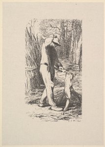 ファゴットを作る木こり、1853年。 作： Jacques Adrien Lavieille