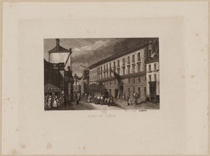 1864年以前のモンテディピエテ（アクアチント） 作： Jacques Alphonse (after) Testard