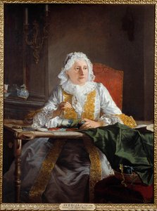 シャテル侯爵夫人アントワーヌ・クロザの肖像 ジョゼフ・アバド・ディ・ル・バターヴ（1702-1766）の絵画 1741年 日1,38x1,04 m モンペリエ、ファーブル美術館 作： Jacques Andre Joseph Camelot Aved