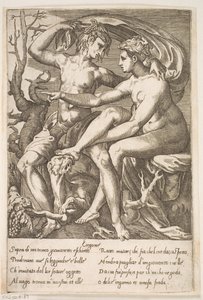 バッカスとエリゴネ 作： Jacques Androuet Ducerceau d.Æ.