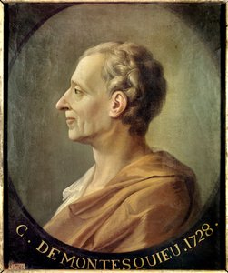 フランスの哲学者・政治思想家であるシャルル・ド・セダット（Charles de Secondat, Baron de la Brede et de Montesquieu, 1689-1755）の肖像 ジャック・アントワーヌ・ダシエ（Jacques Antoine Dassier, 1715-1759）の肖像 1728年頃。薄暗い。0.63 x 0.52 m. Versailles.Musee Du Chateau - Frの肖像 作： Jacques Antoine (after) Dassier